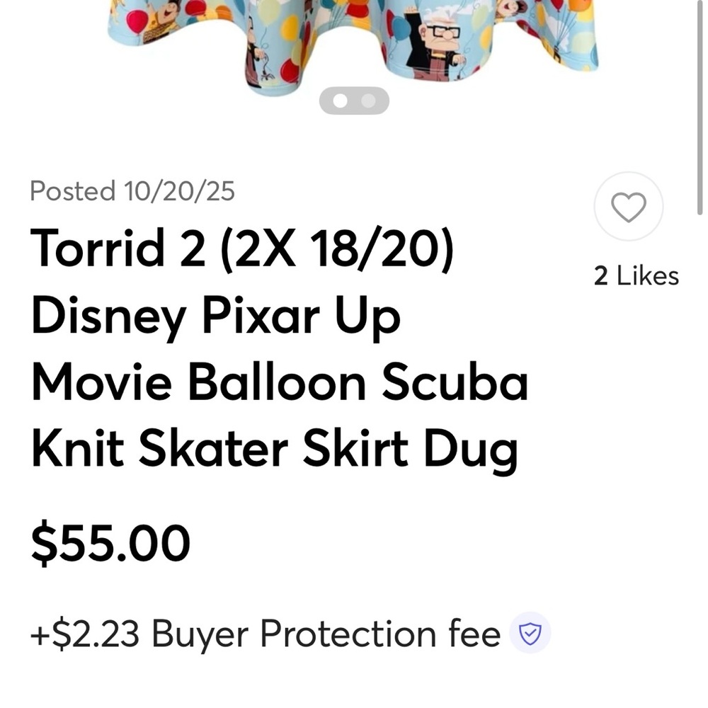 Torrid - Disney Pixar (UP) Skirt - excellent condition; Sz 3 - Picture 3 of 11